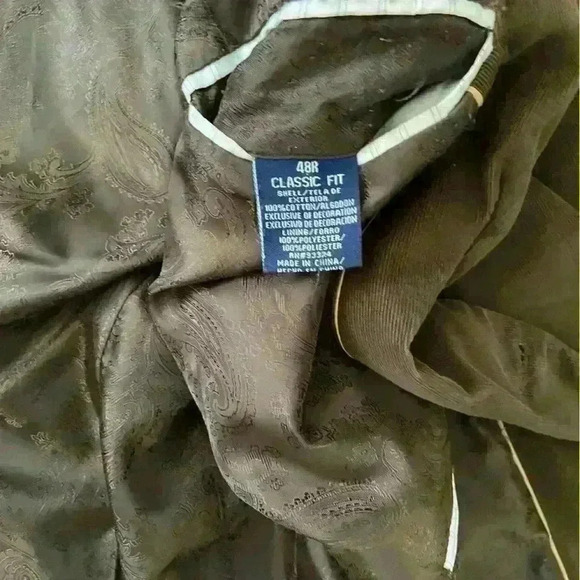 Stafford Sport Coat Mens 48R Corduroy Elbow Patch Brown Blazer Essentials Jacket - Picture 9 of 12